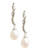 Fine Jewellery 10K White Gold Diamond And Half Drill 8 to 6mm Pearl Earrings - Pearl
