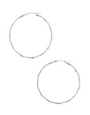 Fine Jewellery 14Kt White Gold Rhodium Plated 45Mm Hollow Twist Tube Hoops With Hinged Earwires And Snap In Closure. - Yellow Gold