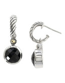 Effy 18k Yellow Gold and Silver Onyx Earrings - Silver