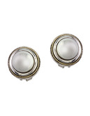 Effy Sterling Silver 18K Yellow Gold And Cultured Freshwater Pearl Earrings - Pearl
