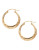 Fine Jewellery 14K Yellow Gold Small Leaf Pattern Hoop Earrings - YELLOW GOLD