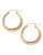 Fine Jewellery 14K Yellow Gold Small Leaf Pattern Hoop Earrings - Yellow Gold