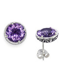 Effy Amethyst Earrings in Sterling Silver - Purple