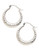 Fine Jewellery 14K Rhodium Plated White Gold Diamond Cut Tube Hoop Earrings - White Gold