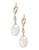 Fine Jewellery 10K Yellow Gold Diamond And Pearl Drop Earrings - PEARL