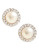 Fine Jewellery 10K Yellow Gold Diamond And 4mm Pearl Earrings - PEARL
