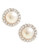 Fine Jewellery 10K Yellow Gold Diamond And 4mm Pearl Earrings - Pearl