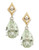 Fine Jewellery Sterling Silver 14K Yellow Gold Diamond And Green Amethyst Earrings - Green