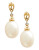 Fine Jewellery 10K Yellow Gold Diamond And 10mm Pearl Drop Earrings - PEARL