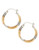 Fine Jewellery 14K Yellow And White Gold Satin Hoop Earrings - Two Tone colour