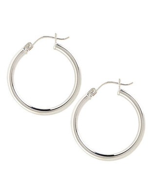 Fine Jewellery 14K White Gold Tube Hoop Earrings - White Gold