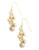 Fine Jewellery 14K Yellow And White Gold Multi Bead Drop Earrings - Two Tone Colour