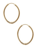 Fine Jewellery 14Kt Yellow And White Gold Polished And Diamond Cut Tube Hoops - Gold