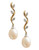 Fine Jewellery 14K Yellow Gold Sterling Silver Diamond And 7mm Pearl Earrings - Pearl