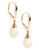 Fine Jewellery 10K Yellow Gold Half Drill 9mm Pearl Leverback Earrings - Pearl