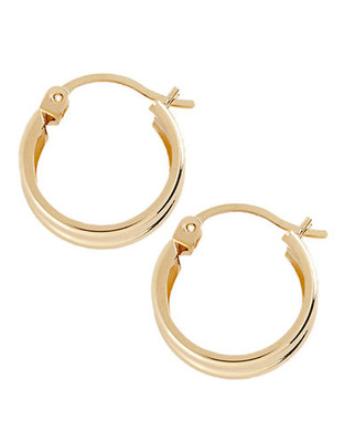 Fine Jewellery 14K Yellow Gold Ribbed Hoop Earrings - Yellow Gold