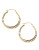 Fine Jewellery 14K Yellow And White Gold Etched Hoop Earrings - TWO TONE COLOUR