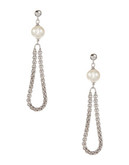 Honora Style 9mm Freshwater Pearl Drop Loop Earrings - White