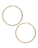 Fine Jewellery 14K Yellow Gold And Sterling Silver Satin Hoop Earrings - Auragento (Silver/Gold)