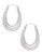 Fine Jewellery 14Kt White Gold Rhodium Plated Polished Bead Effect 21Mm Oval Shaped Hollow Back To Back Hoops - White Gold