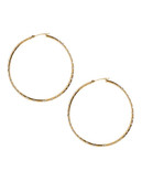 Fine Jewellery 14K Yellow Gold And Sterling Silver Chevron Diamond Cut Hoop Earrings - Auragento (Silver/Gold)