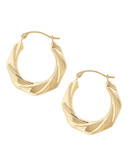 Fine Jewellery 14K Yellow Gold Wave Hoop Earrings - Yellow Gold