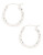 Fine Jewellery 14K White Gold Rhodium Plated 2x17mm Diamond Cut Tube Hoops - WHITE GOLD