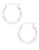 Fine Jewellery 14K White Gold Rhodium Plated 2x17mm Diamond Cut Tube Hoops - White Gold