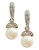 Fine Jewellery 14K Yellow Gold Diamond And 6mm Pearl Earrings - PEARL