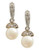 Fine Jewellery 14K Yellow Gold Diamond And 6mm Pearl Earrings - Pearl