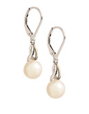 Fine Jewellery Sterling Silver, 14K Yellow Gold, Diamond And 8mm Pearl Earrings - Pearl