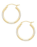 Fine Jewellery 14Kt Diamond cut Oval Earring - Tri Colour