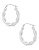 Fine Jewellery 14kt White Gold Rhodium Plated Polished 22mm Oval Shaped Hoops With Twist Design - WHITE