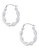 Fine Jewellery 14kt White Gold Rhodium Plated Polished 22mm Oval Shaped Hoops With Twist Design - White