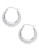 Fine Jewellery 14KT White Gold Rhodium Plated 18mm Diamond Cut Hollow Back To Back Hoops - Pearl
