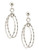 Fine Jewellery 14K White Gold Two Oval Open Drop Post Earrings - White Gold