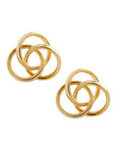 Fine Jewellery 14K Yellow Gold 3 Ring Polished Button Earrings - Yellow Gold