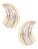 Fine Jewellery 14K White And Yellow Gold Swirl Button Earrings - Two Tone Colour