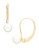 Fine Jewellery 10K Yellow Gold Diamond And Freshwater Pearl Earrings - PEARL