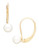 Fine Jewellery 10K Yellow Gold Diamond And Freshwater Pearl Earrings - Pearl