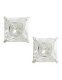 Fine Jewellery 14K White Gold Square Cubic Zirconia Earrings - Cubic Zirconia