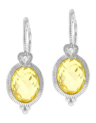 Judith Ripka La Petite Oval Earring on wire - CRYSTAL