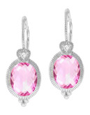 Judith Ripka La Petite Twin Heart Necklace - Pink Crystal