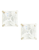 Fine Jewellery 14K White Gold Cubic Zirconia Square Earrings - Cubic Zirconia