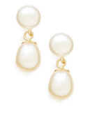 Fine Jewellery 10K Yellow Gold And Freshwater Pearl Drop Earrings - Pearl