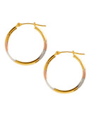 Fine Jewellery 14K Tri Colour Gold Wrap Hoop Earrings - Tri Colour Gold
