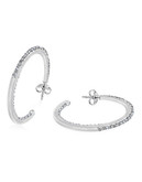 Jewellery Sterling Silver Genuine Diamond Earrings - Silver