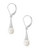 Fine Jewellery Sterling Silver Rhodium Plated Lever Earrings With White 9X7MM FreshWater Pearl Drops.  These Earrings Are Great For All - Pearl