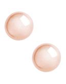 Fine Jewellery 10K Yellow Gold Pink Button 8mm Pearl Stud Earrings - Pearl