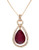 Effy 14K Rose Gold Diamond Lead Glass Filled Ruby Pendant - Ruby